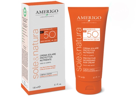 Amerigo - Crema Solare Protettiva Idratante Viso e Corpo SPF 50 150ml