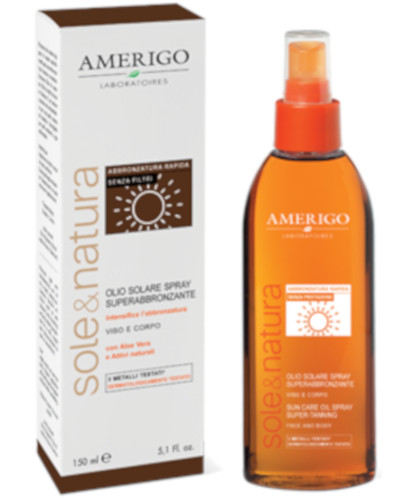 Amerigo - Olio Solare Spray Superabbronzante Viso e Corpo 150ml